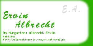 ervin albrecht business card